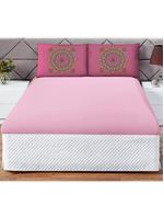 Jogo cama lençol shine king microfibra 180 fios 3 peças - mandala rosa