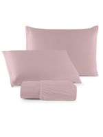 Jogo cama lençol sonnet casal padrão malha lisa 100% algodão macio 3 peças - rosê
