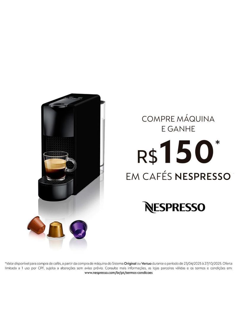 Cafeteira nespresso essenza mini c30 com kit de cápsulas para degustação - preta