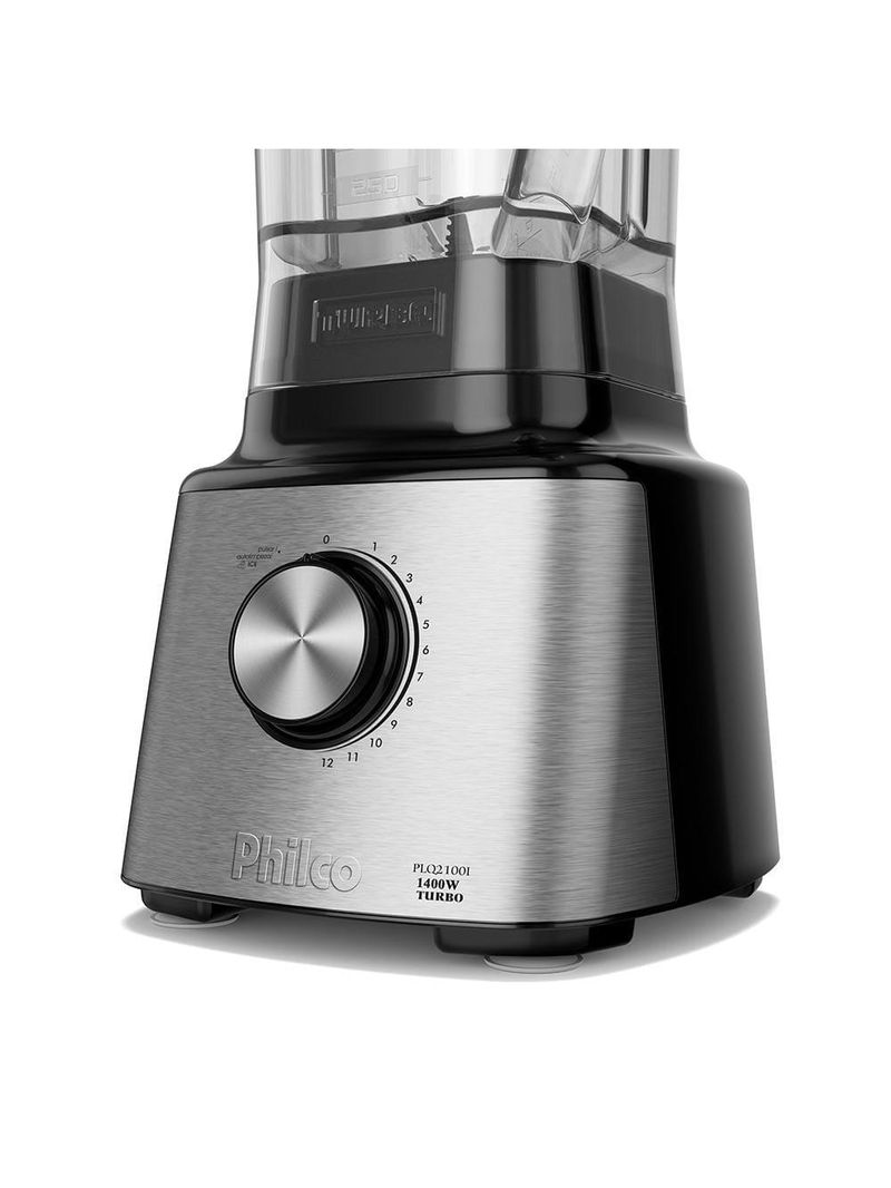 Liquidificador philco plq2100pi turbo preto 1400w com 12 velocidades - preto/inox