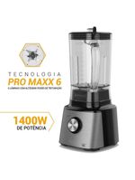 Liquidificador philco plq2100pi turbo preto 1400w com 12 velocidades - preto/inox