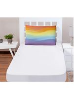 Jogo cama lençol shine solteiro microfibra 180 fios 2 peças - tie dye branco