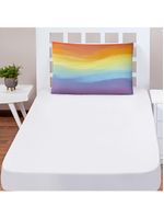 Jogo cama lençol shine solteiro microfibra 180 fios 2 peças - tie dye branco