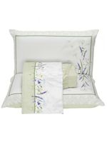 Jogo cama lençol santorini queen estampa florida percal 300 fios 4 peças - verde lavanda