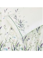 Jogo cama lençol santorini queen estampa florida percal 300 fios 4 peças - verde lavanda