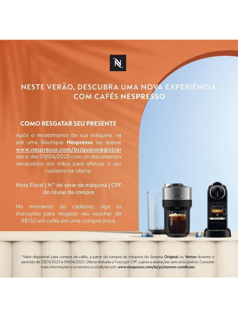 Cafeteira nespresso citiz 1 l 127v 1260 w