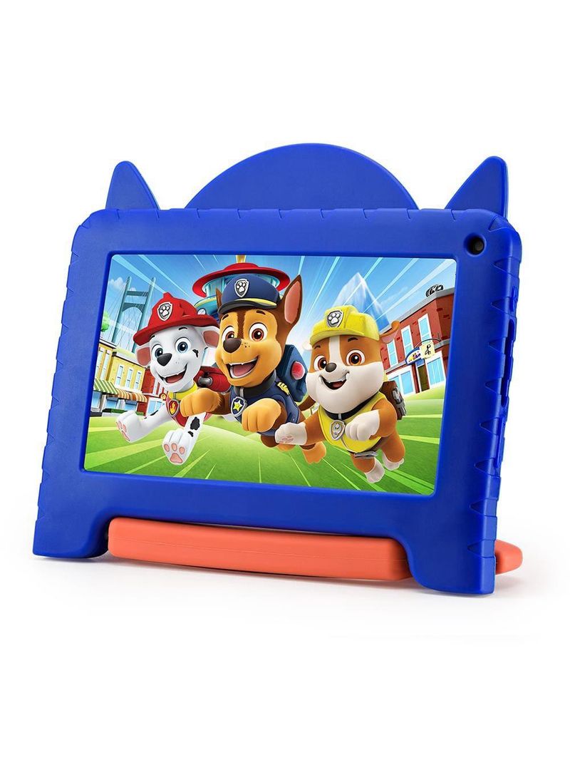 Tablet infantil multi chase patrulha canina 7” android 13 go nb421 quad-core wi-fi 64gb 2mp azul e vermelho