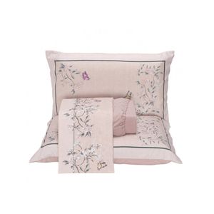 Jogo cama lençol santorini king estampa florida percal 300 fios 4 peças - ramos malva