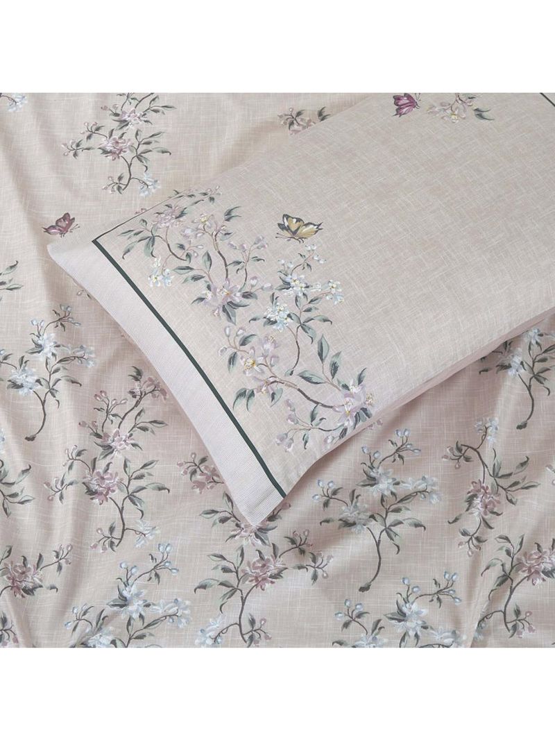 Jogo cama lençol santorini king estampa florida percal 300 fios 4 peças - ramos malva