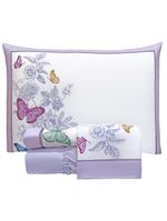 Jogo cama lençol santorini queen estampapd percal 300 fios 4 peças borboletas lilás