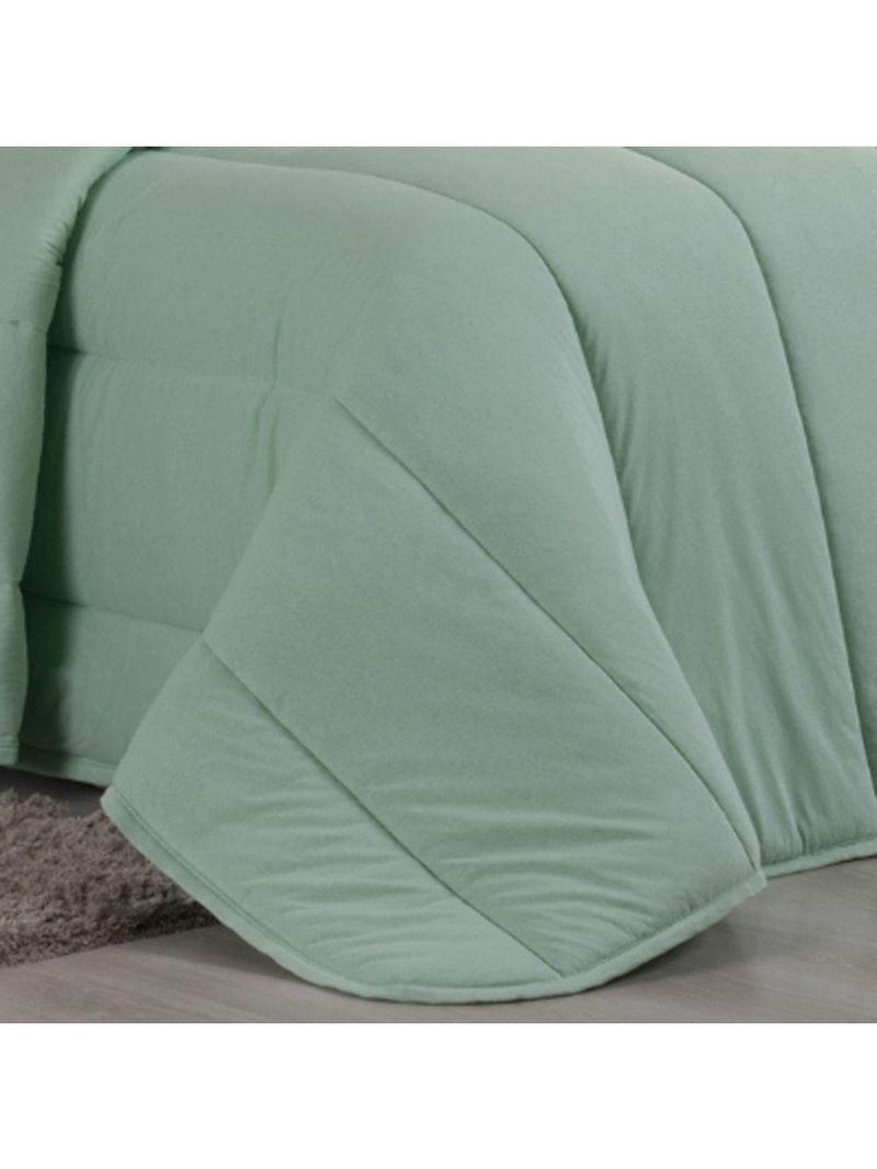 Edredom Cobertor Casa Scarpa Sonnet King Malha Lisa Dupla Face 100% Algodão - Verde Claro