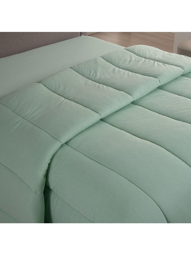 Edredom Cobertor Casa Scarpa Sonnet King Malha Lisa Dupla Face 100% Algodão - Verde Claro