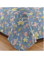 Kit Cobre Leito Colcha Mix King Estampado Dupla Face Floral 3 Peças - Leona