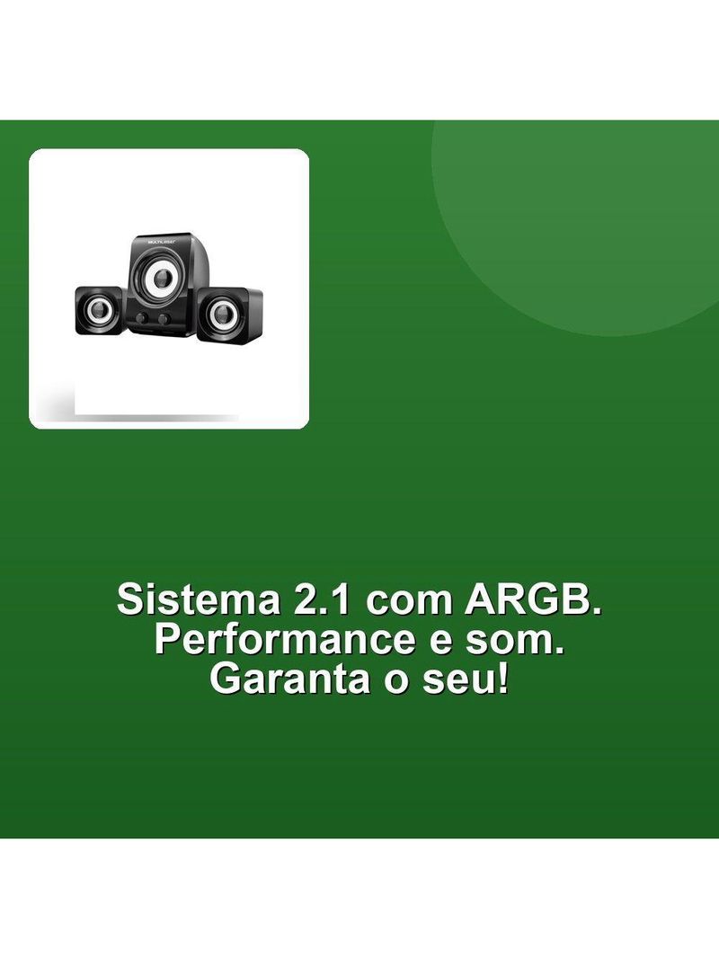 Caixa De Som Multimídia 21 8w+3w Rms Preta Sp172