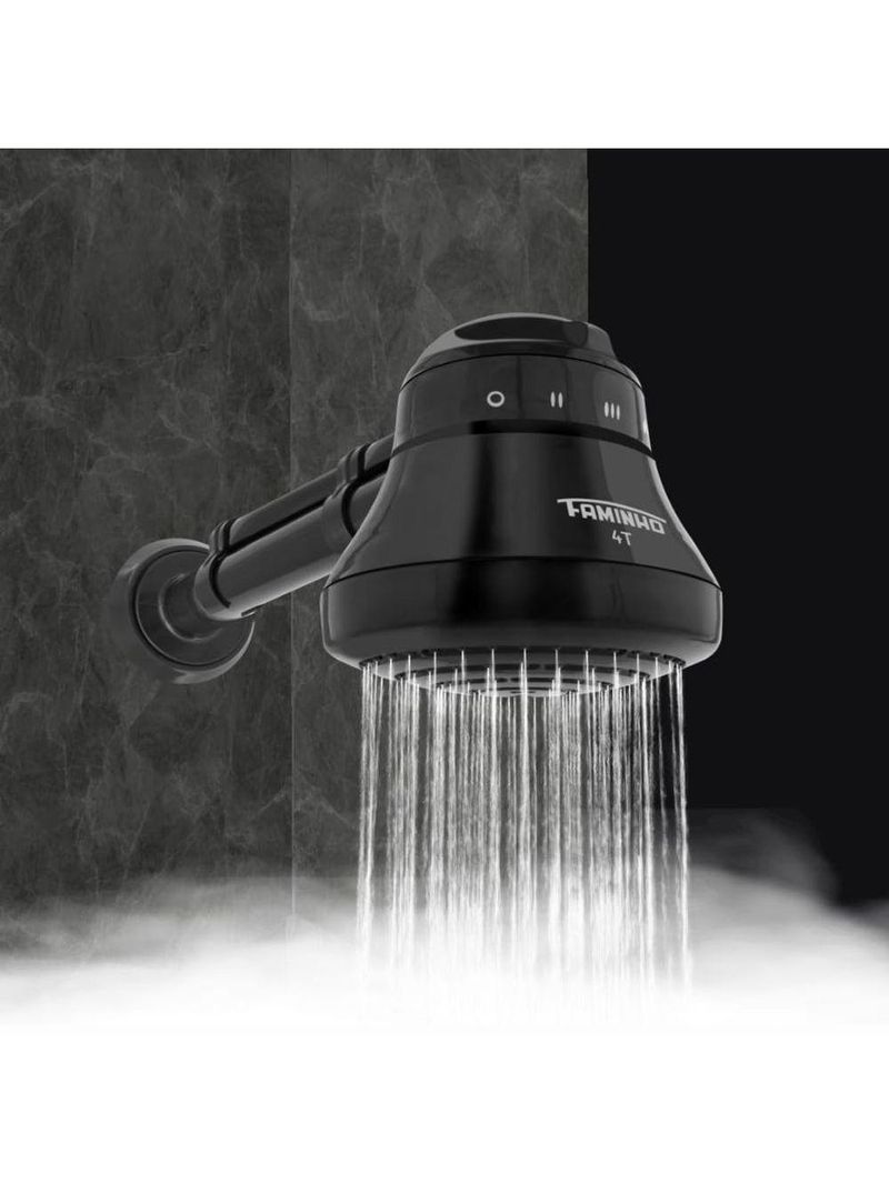 Chuveiro Ducha Faminho Black Fame 4t Com Cano Voltagem 6800W 220V