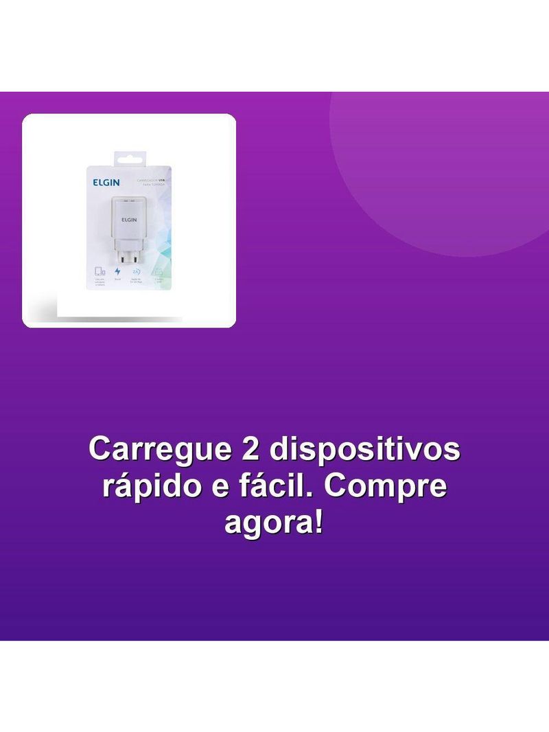 Carregador De Tomada 2x Usb 5v 21a Bivolt