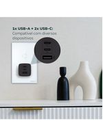 Carregador Ultrarrápido 65w Com 3 Portas Usb 1 Usb-a + 2 Us