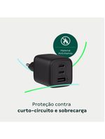 Carregador Ultrarrápido 65w Com 3 Portas Usb 1 Usb-a + 2 Us