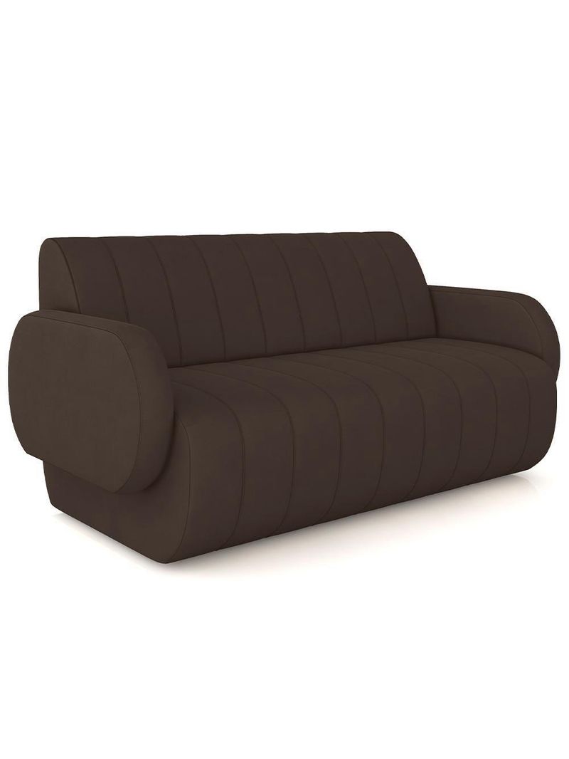 Sofá 2 Lugares Sala Living Orgânico 168cm Fávara K01 Veludo Marrom - Lyam Decor