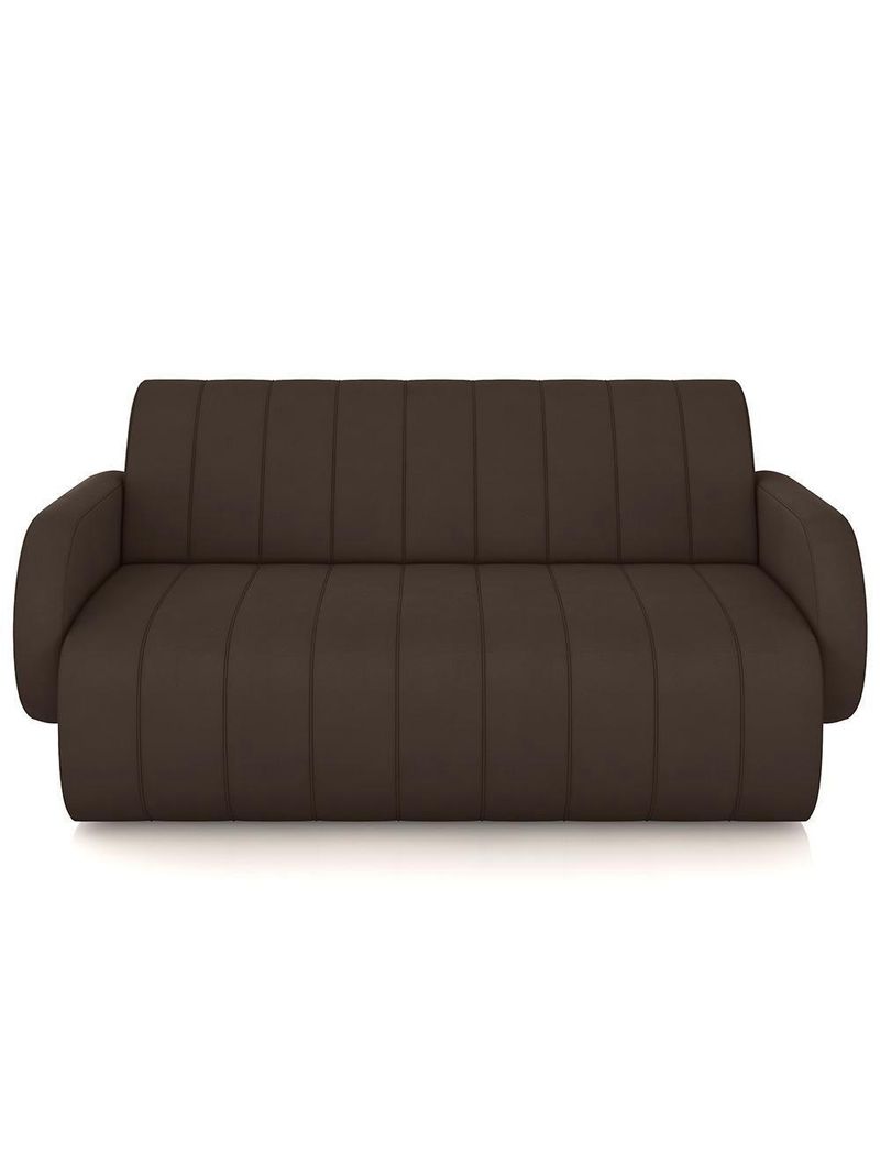 Sofá 2 Lugares Sala Living Orgânico 168cm Fávara K01 Veludo Marrom - Lyam Decor