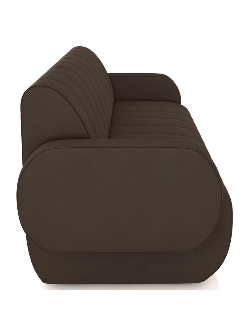 Sofá 2 Lugares Sala Living Orgânico 168cm Fávara K01 Veludo Marrom - Lyam Decor