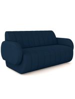 Sofá 2 Lugares Sala Living Orgânico 168cm Fávara K01 Veludo Azul Marinho - Lyam Decor