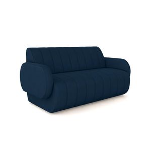 Sofá 2 Lugares Sala Living Orgânico 168cm Fávara K01 Veludo Azul Marinho - Lyam Decor