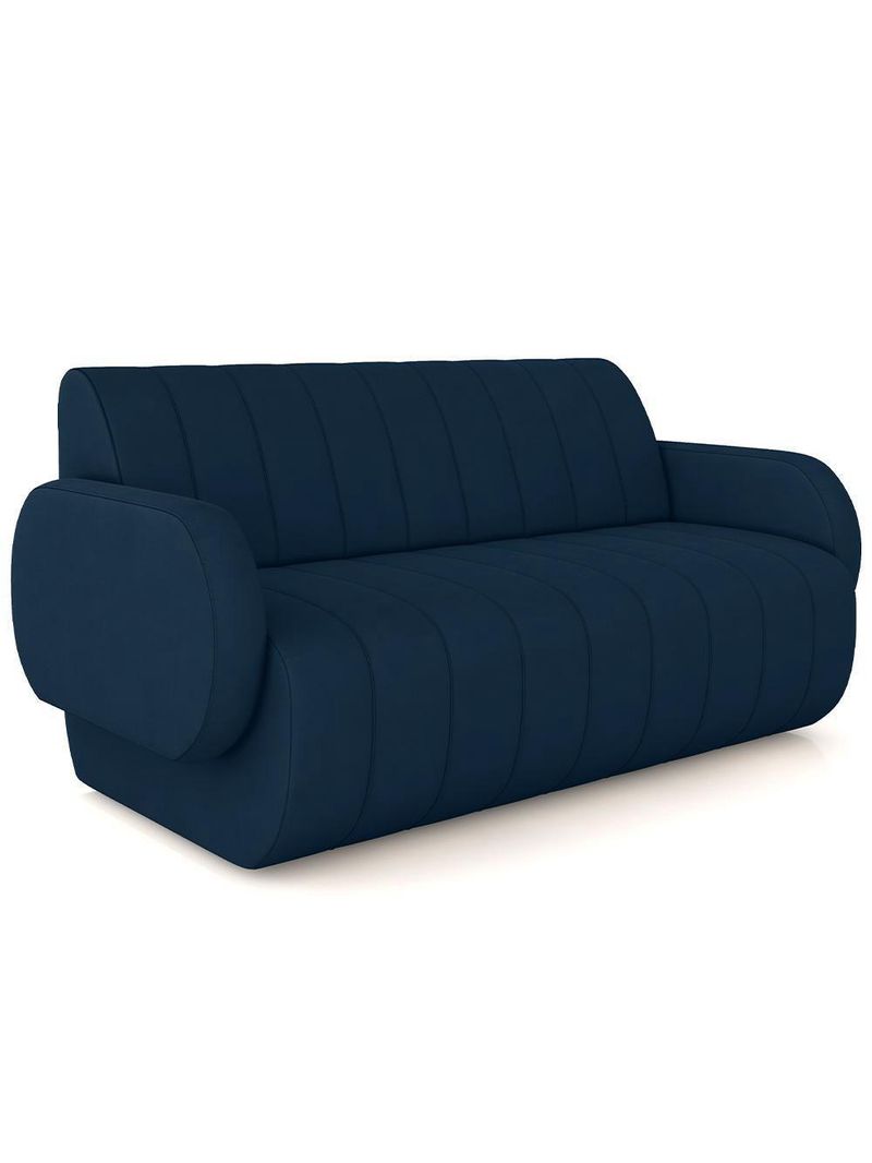 Sofá 2 Lugares Sala Living Orgânico 168cm Fávara K01 Veludo Azul Marinho - Lyam Decor