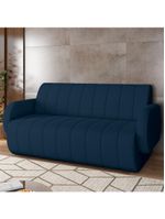 Sofá 2 Lugares Sala Living Orgânico 168cm Fávara K01 Veludo Azul Marinho - Lyam Decor