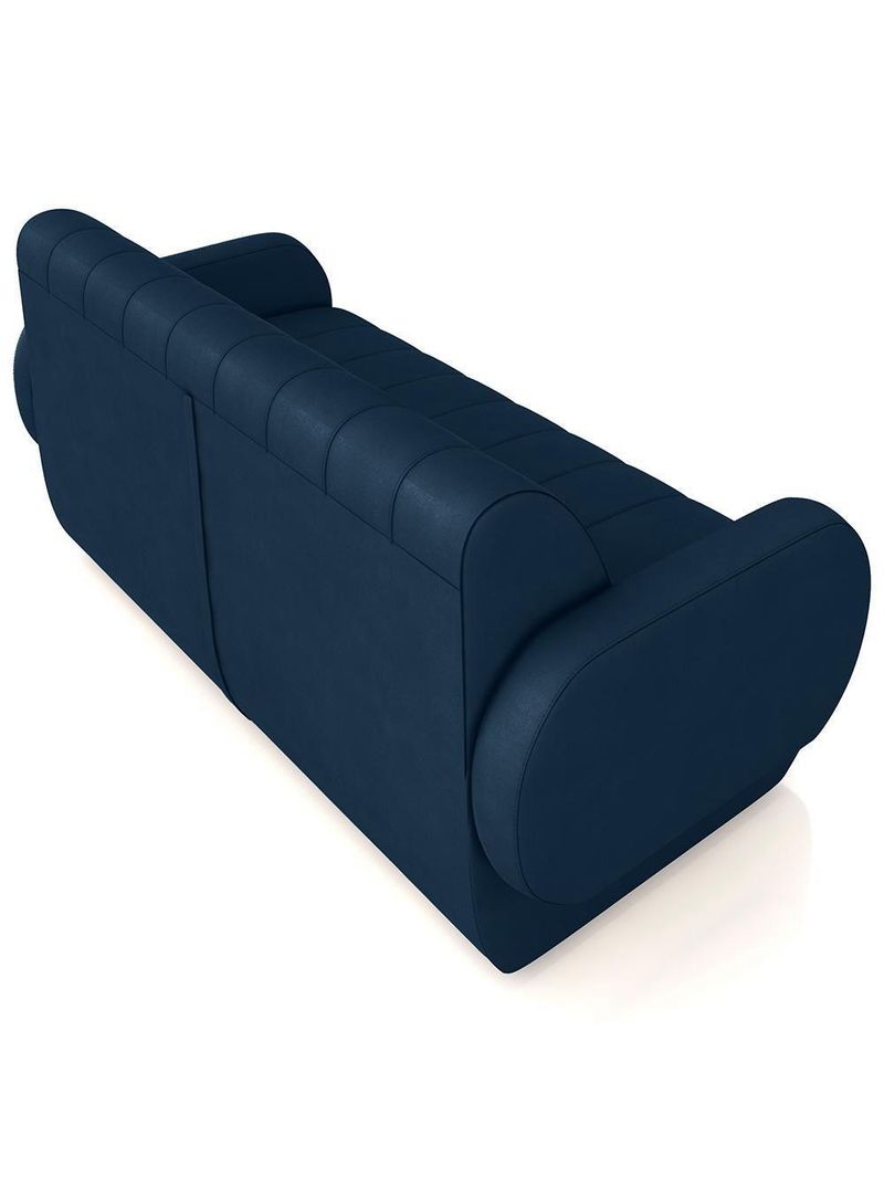 Sofá 2 Lugares Sala Living Orgânico 168cm Fávara K01 Veludo Azul Marinho - Lyam Decor