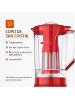 Liquidificador mondial turbo power l99-fr 2,2l 500w 3 velocidades vermelho