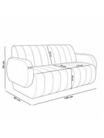 Sofá 3 Lugares Sala Living Orgânico 188cm Fávara K01 Couríssimo Whisky Linho Champanhe - Lyam Decor