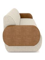 Sofá 3 Lugares Sala Living Orgânico 188cm Fávara K01 Couríssimo Whisky Linho Champanhe - Lyam Decor