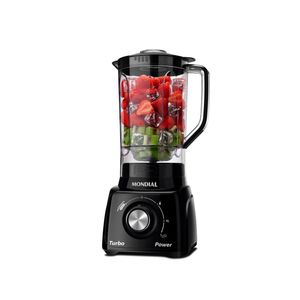 Liquidificador mondial turbo power l-99 fb copo san cristal 3 velocidades 550w preto