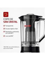 Liquidificador mondial turbo power l-99 fb copo san cristal 3 velocidades 550w preto