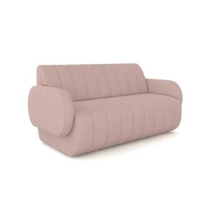 Sofá 2 Lugares Sala Living Orgânico 148cm Fávara K01 Veludo Rosê - Lyam Decor