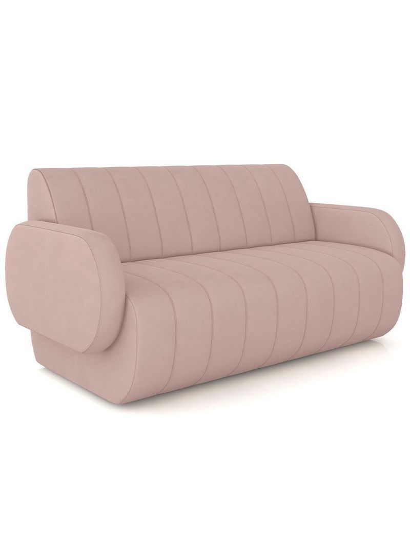 Sofá 2 Lugares Sala Living Orgânico 148cm Fávara K01 Veludo Rosê - Lyam Decor