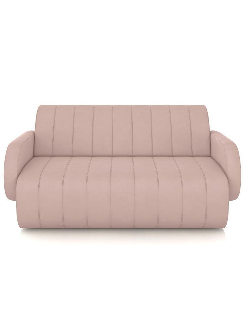 Sofá 2 Lugares Sala Living Orgânico 148cm Fávara K01 Veludo Rosê - Lyam Decor