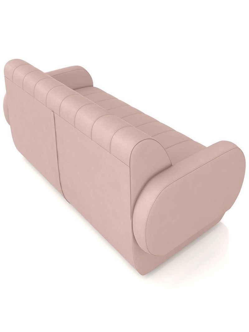 Sofá 2 Lugares Sala Living Orgânico 148cm Fávara K01 Veludo Rosê - Lyam Decor