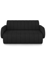 Sofá 3 Lugares Sala Living Orgânico 188cm Fávara K01 Veludo Preto - Lyam Decor