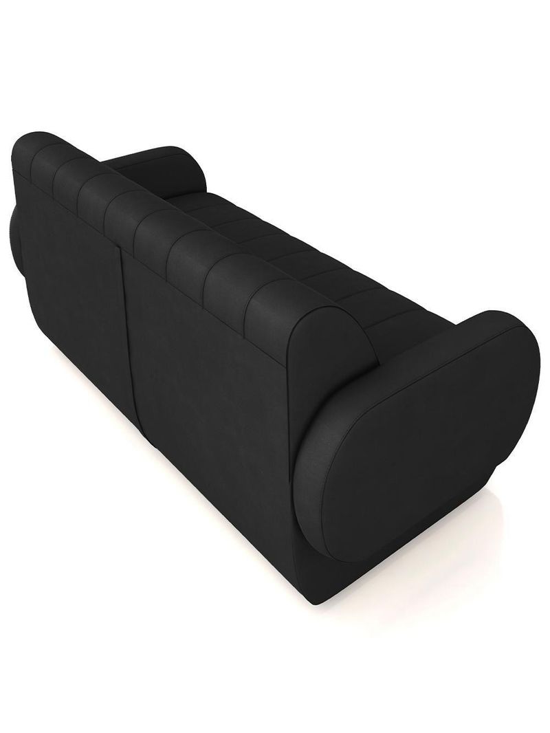 Sofá 3 Lugares Sala Living Orgânico 188cm Fávara K01 Veludo Preto - Lyam Decor