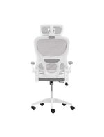 Cadeira Escritório Ergonômica Cinza Com Suporte Lombar Estofado E Apoio De Cabeça Cinza