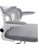 Cadeira Escritório Ergonômica Cinza Com Suporte Lombar Estofado E Apoio De Cabeça Cinza