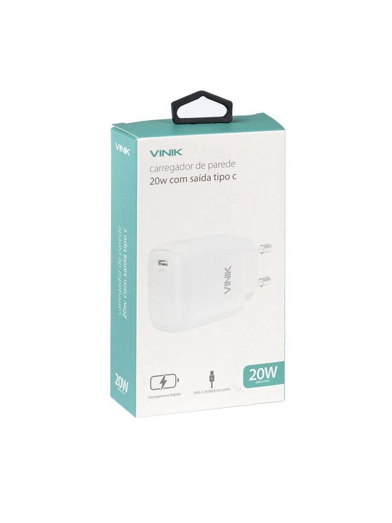 Carregador De Parede 20w Tipo C 12v Branco