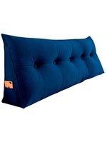 Almofada Para Cabeceira Encosto Apoio Lombar Spot 160cm Com Porta Celular Suede - Abmaza Azul