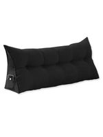 Almofada Para Cabeceira Encosto Apoio Lombar Spot 160cm Com Porta Celular Suede - Abmaza Cor Preto