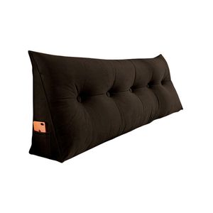 Almofada Para Cabeceira Encosto Apoio Lombar Spot 160cm Com Porta Celular Suede - Abmaza Cor Marrom