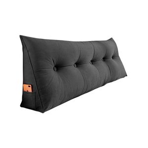 Almofada Para Cabeceira Encosto Apoio Lombar Spot 160cm Com Porta Celular Suede - Abmaza Cor Cinza