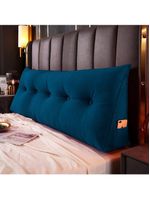 Almofada Para Cabeceira Encosto Apoio Lombar Spot 160cm Com Porta Celular Suede - Abmaza Azul