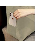 Almofada Para Cabeceira Encosto Apoio Lombar Spot 160cm Com Porta Celular Suede - Abmaza Cor Bege